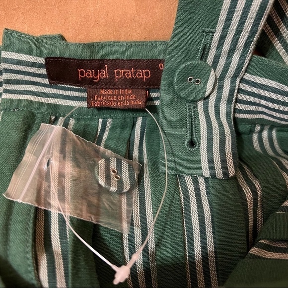 Anthropologie | NWOT Payal Pratap Calypso Stripe Linen Wide Leg Jumpsuit Size 0 - Picture 3 of 15